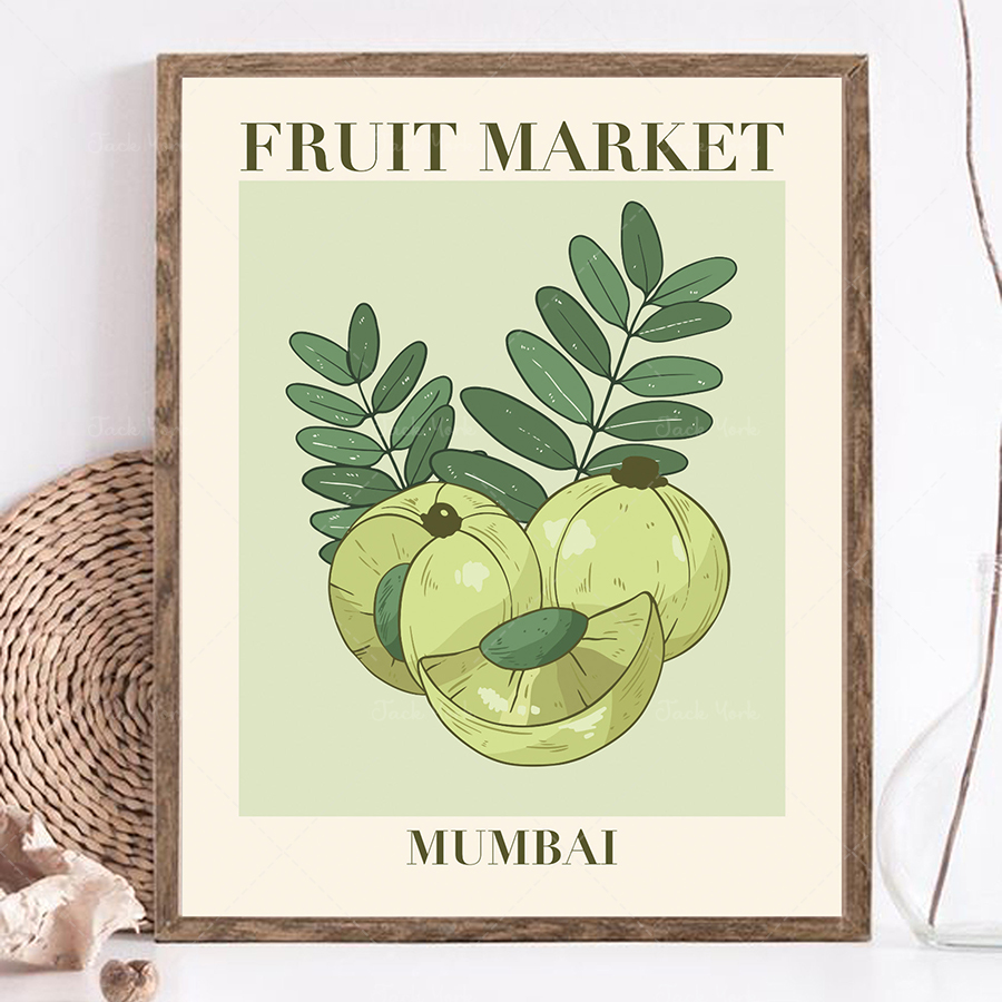 Plant Jackfruit - Fruitmarkt afdrukken, fruitmarkt poster, fruit afdrukken,